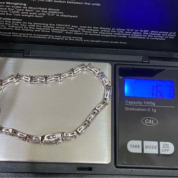 Vintage FAS 925 Stamped Sterling Silver CZ Cubic Zirconia Tennis Bracelet - Picture 7 of 16